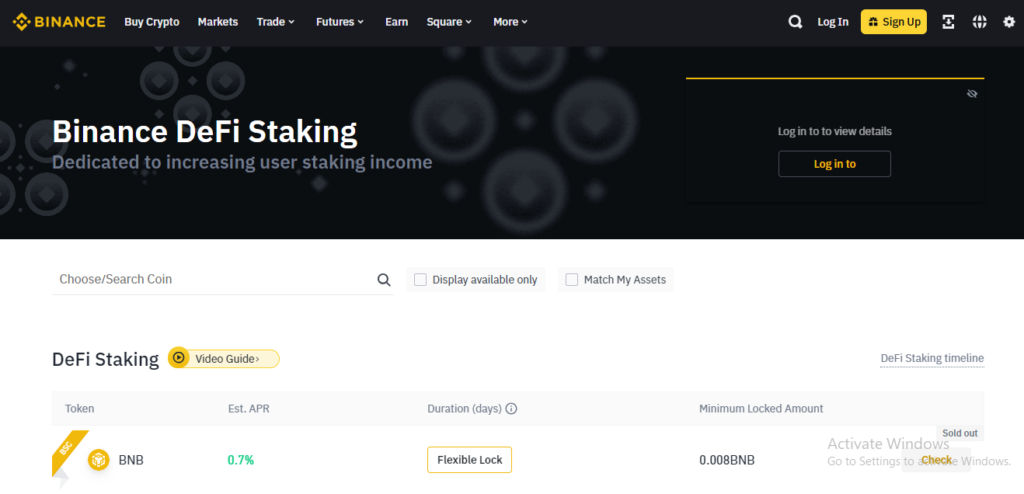 binance defi staking